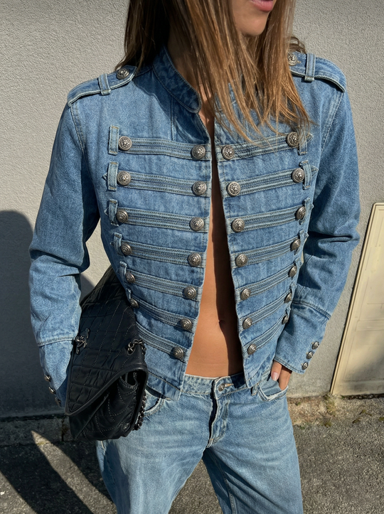 Veste jean officiel Bleu foncé 9601 (taille unique )