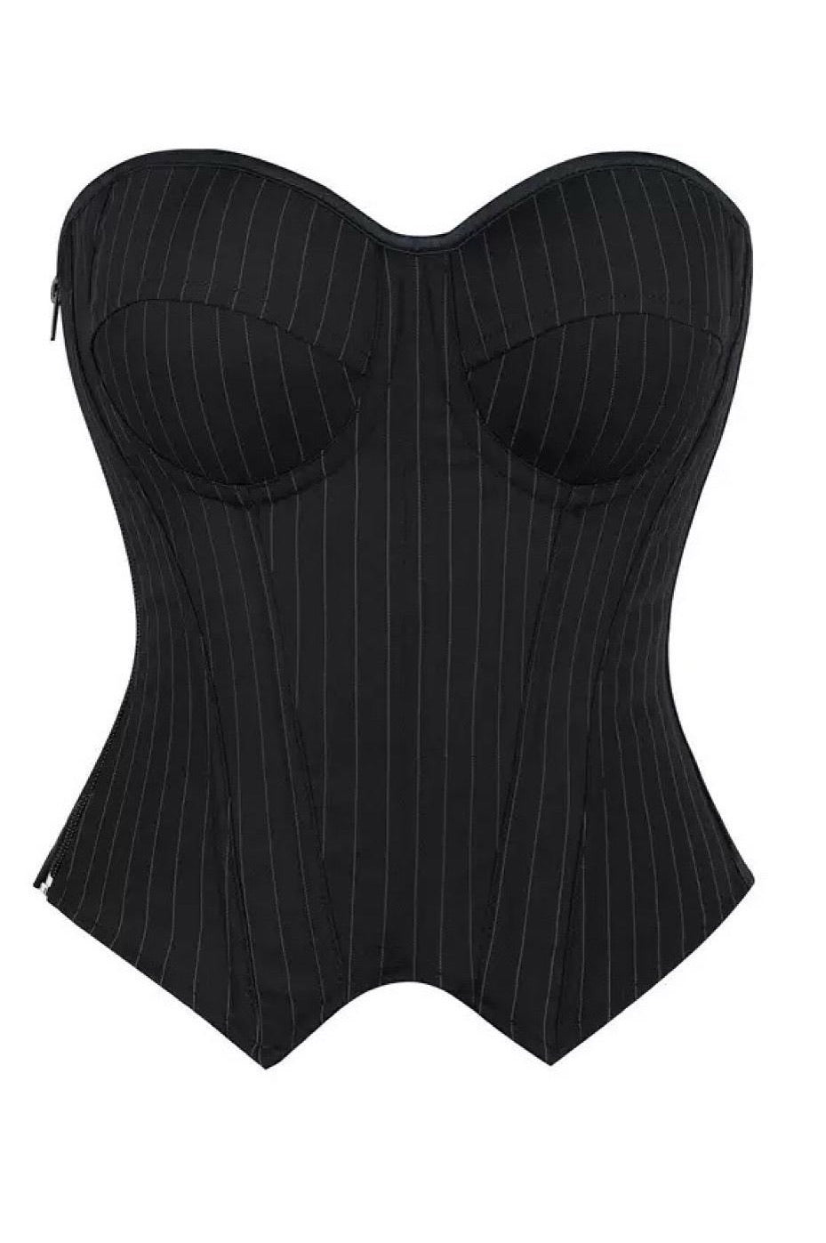 Corset rayure Noir ST11671