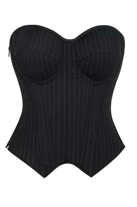 Corset rayure Noir ST11671