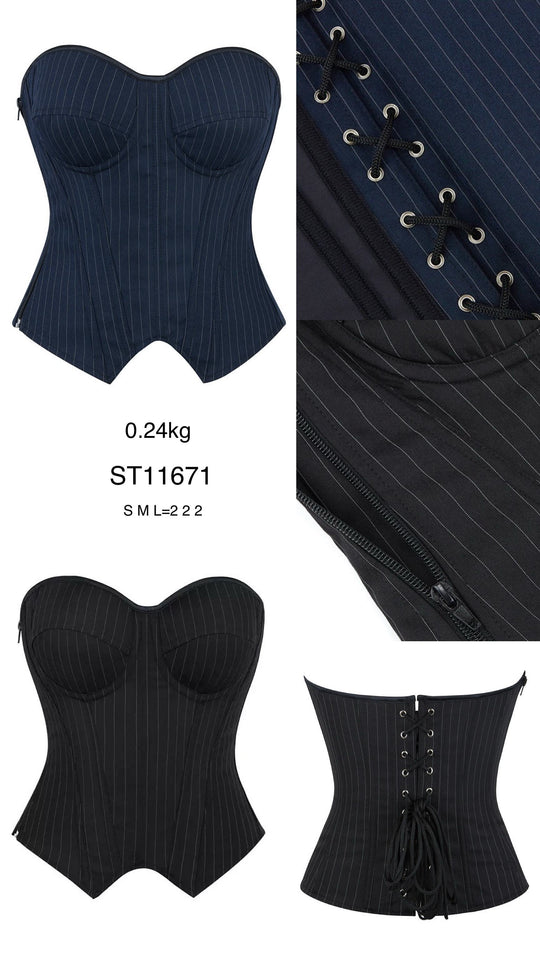 Corset rayure bleu marine ST11671