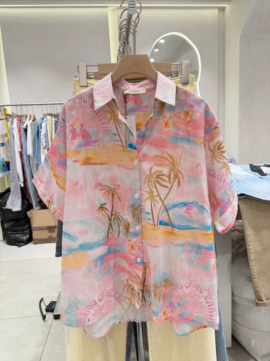 Chemise imprimée rose ST9082