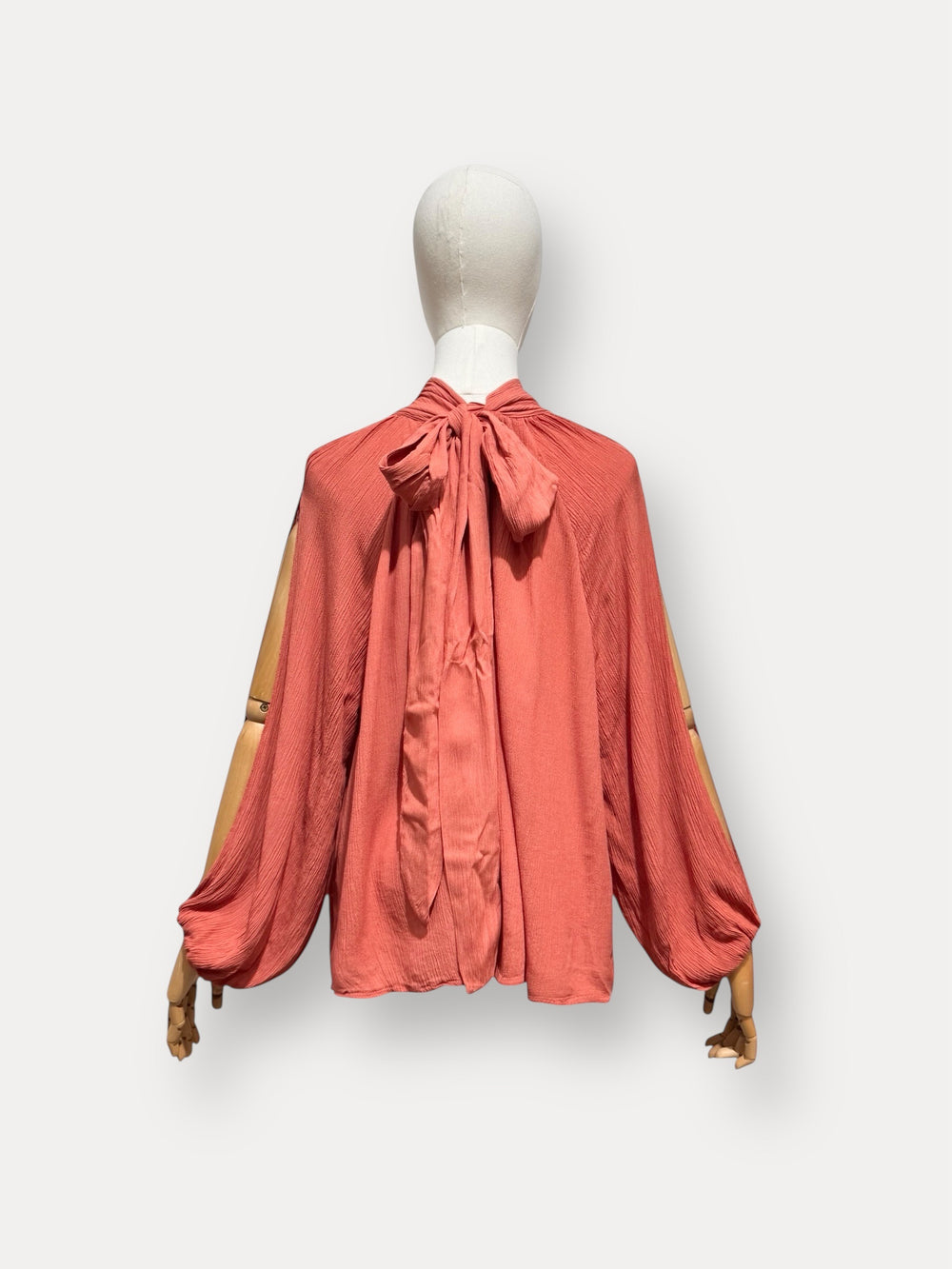 Blouse fluide manches ouverte 13668 saumon