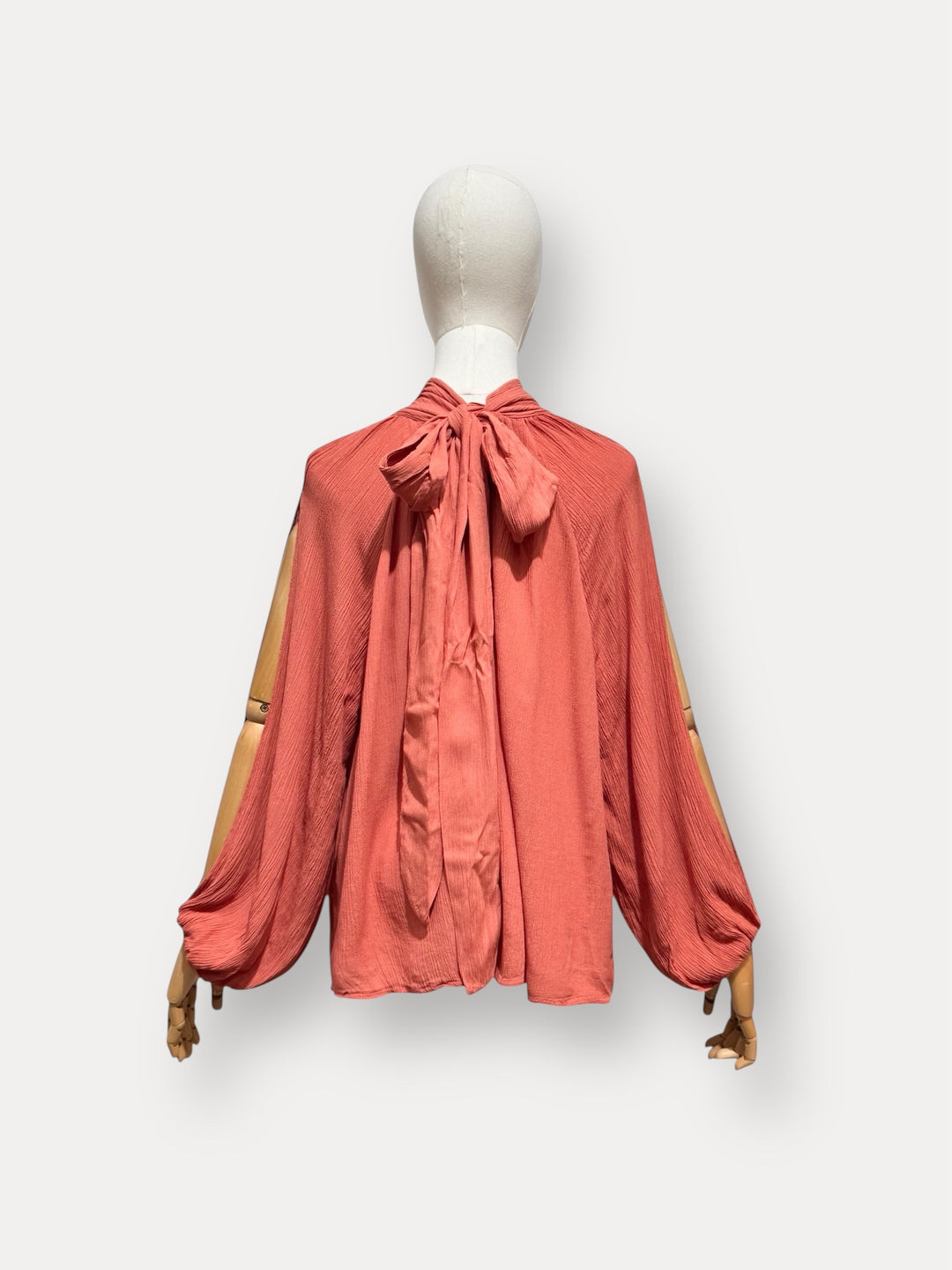 Blouse fluide manches ouverte 13668 saumon