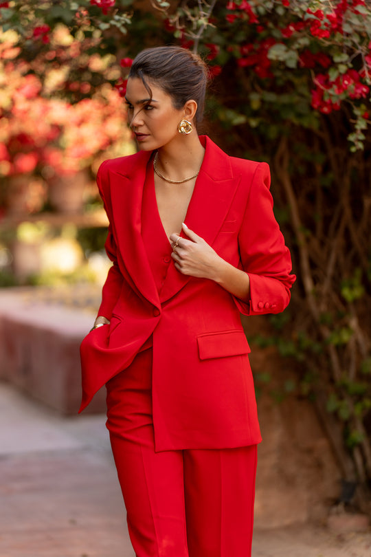 Blazer cintré Rouge Karine 2208 (entre deux sous tailler)