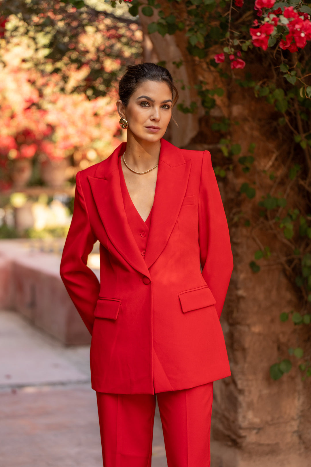 Blazer cintré Rouge Karine 2208 (entre deux sous tailler)