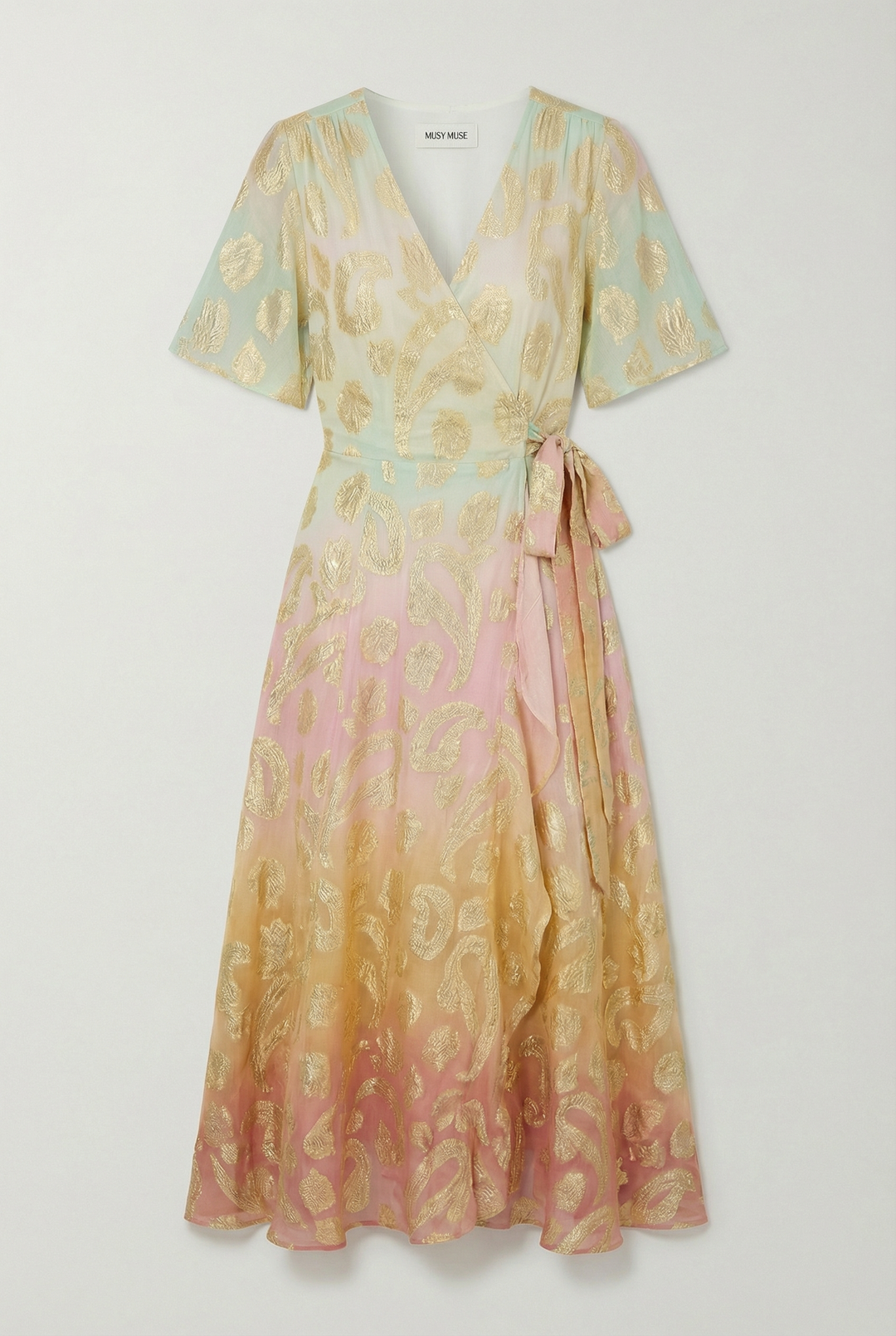 ROBE dégradé vert/rose M3021