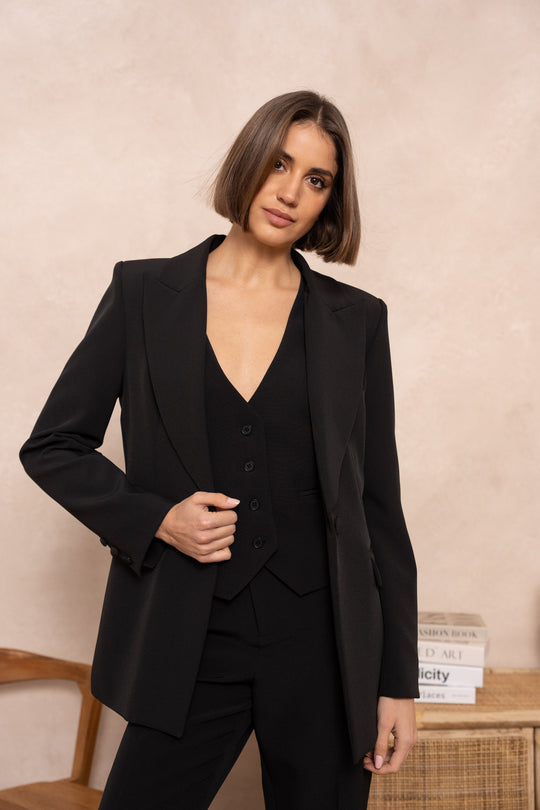 Blazer cintré Noir Karine 2208 (entre deux sous tailler)