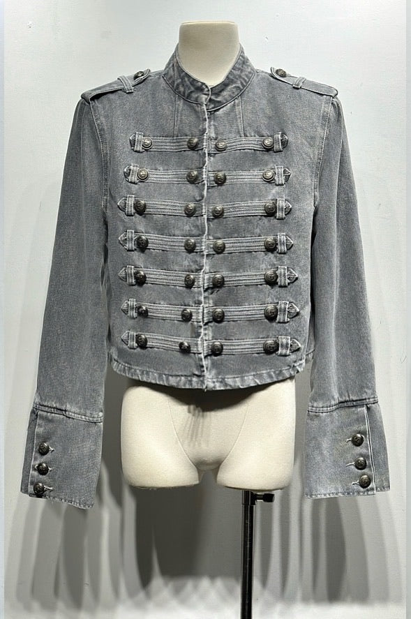 Veste jean officier Gris 13955