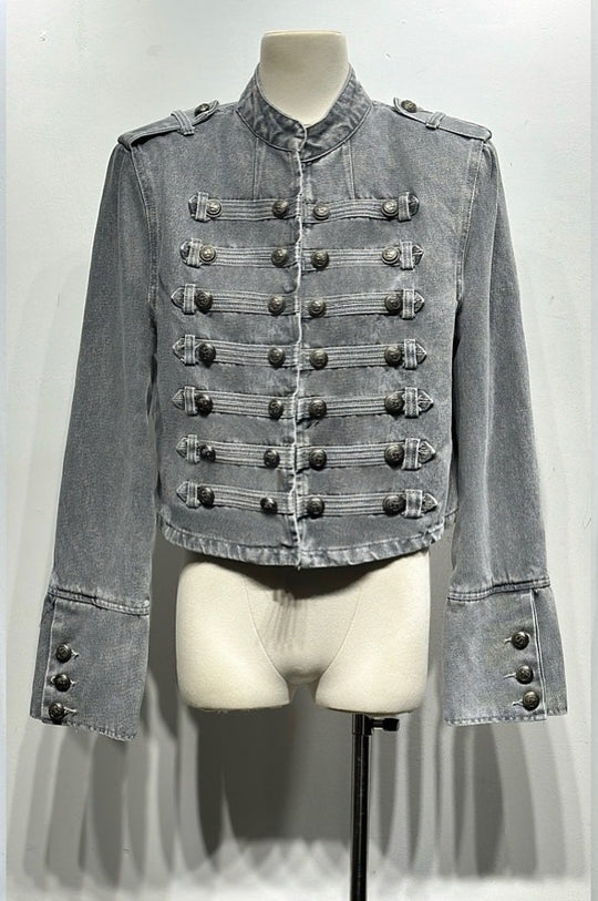 Veste jean officier Gris 13955