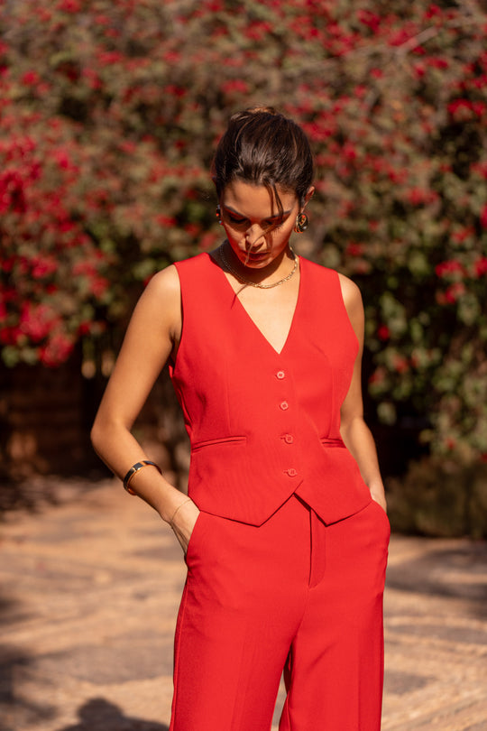 Boléro cintré rouge Karine 2332