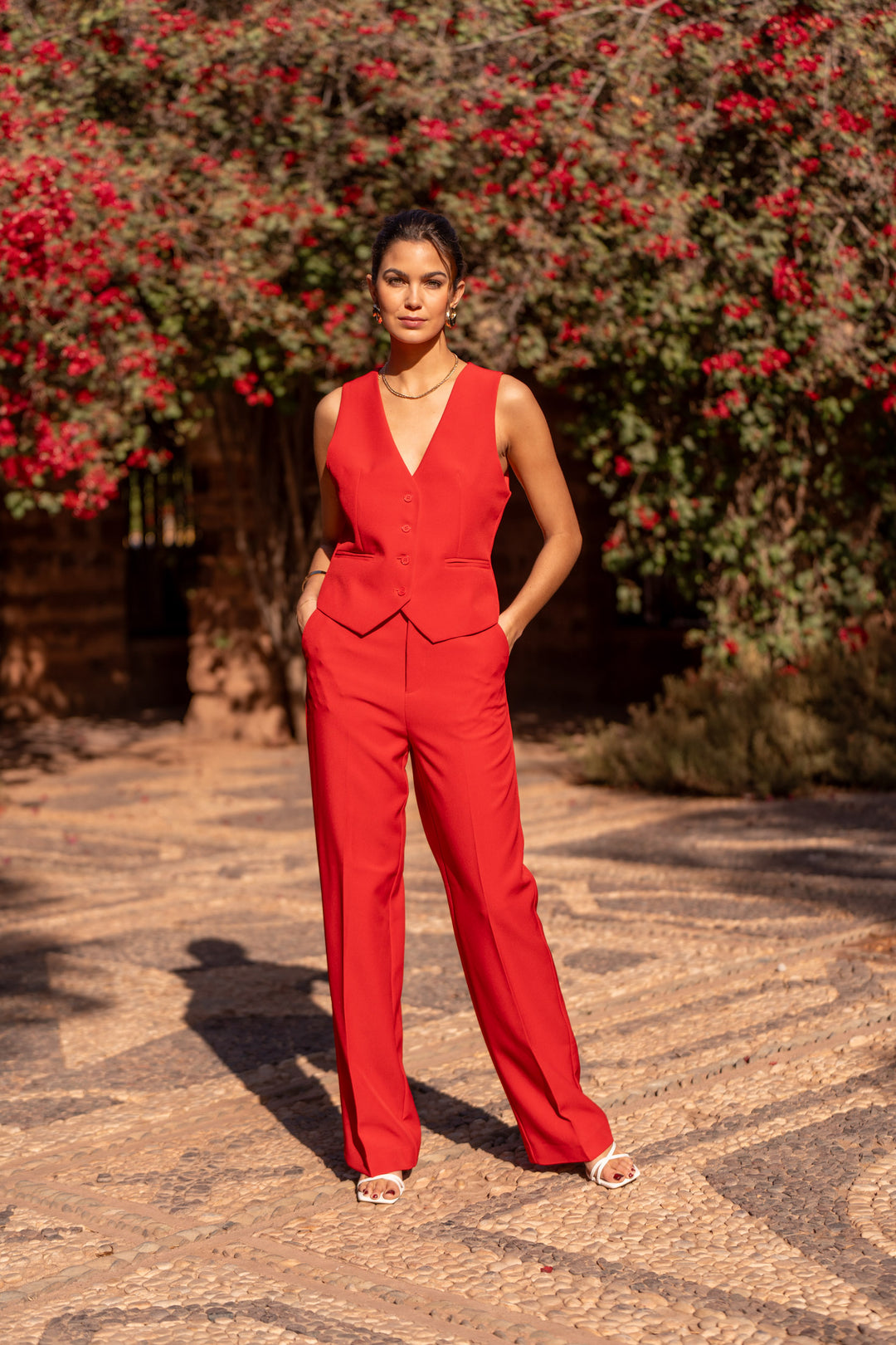 Boléro cintré rouge Karine 2332