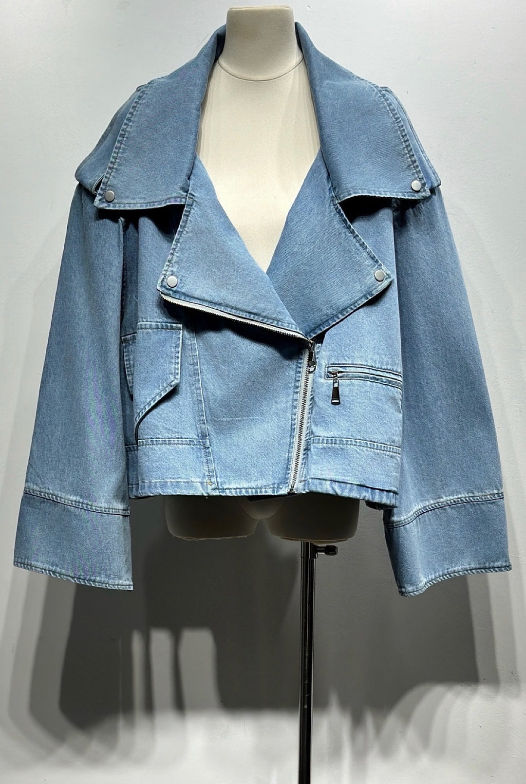 Veste jean maxi oversize Bleu 13977