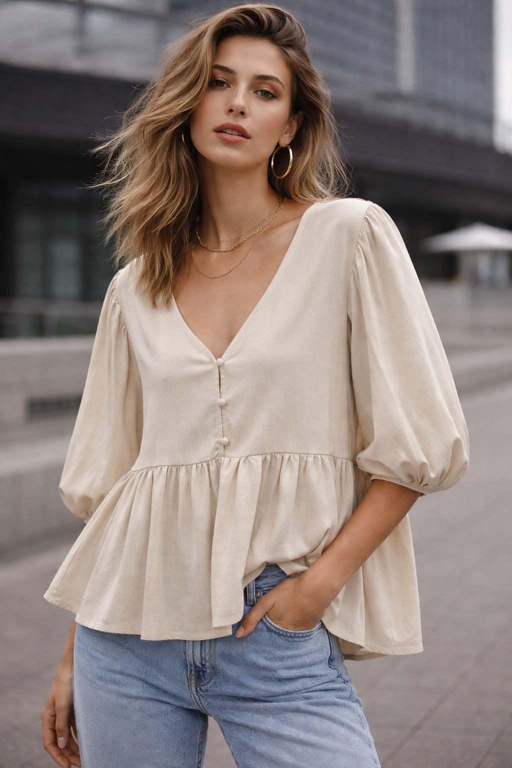Blouse volant Lin H10728