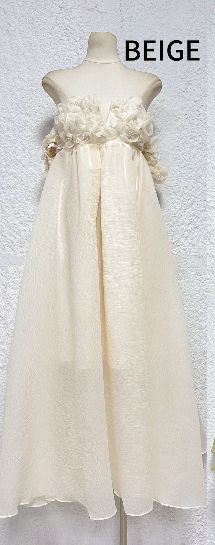 Robe princesse beige R11630