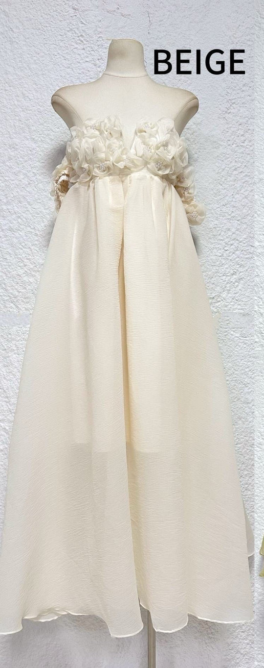Robe princesse beige R11630