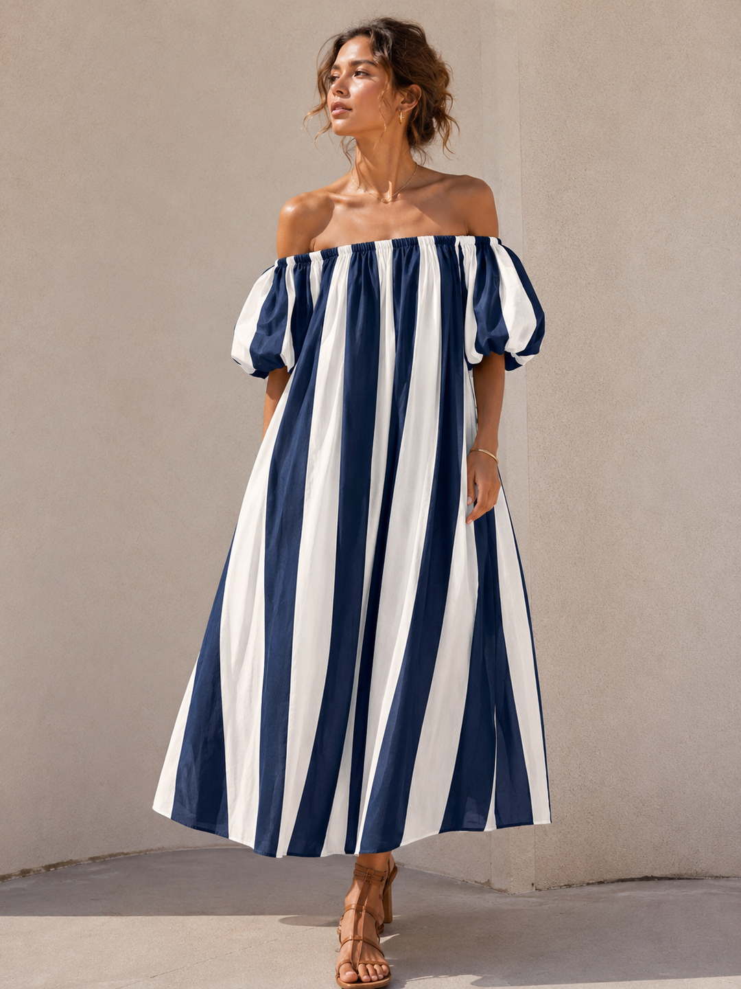 Robe bustier rayure 28803 Bleu