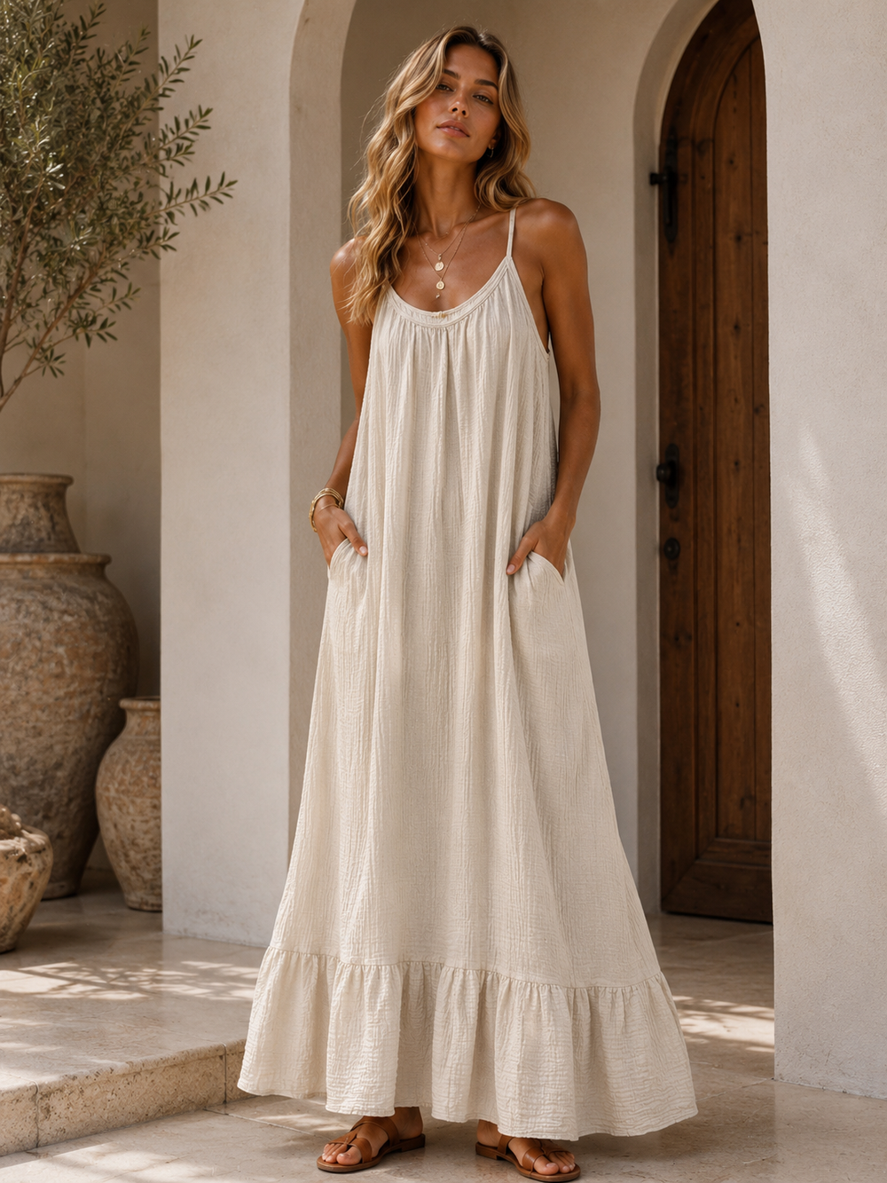Robe simple  gaz de coton 25255