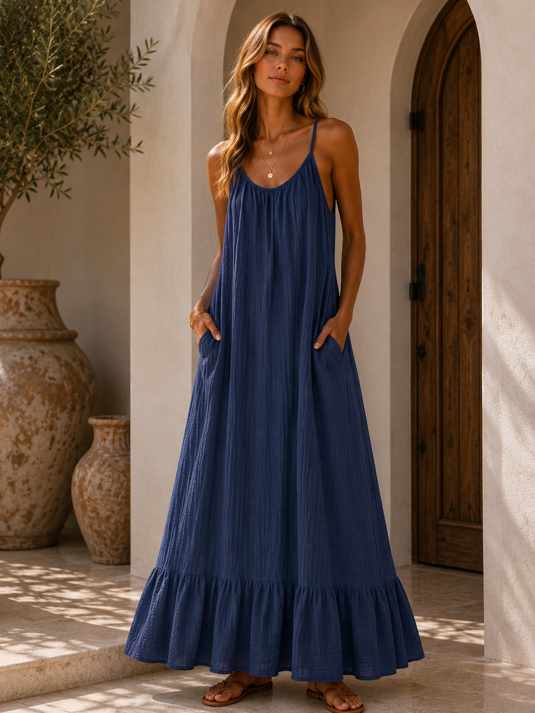 Robe simple  gaz de coton 25255
