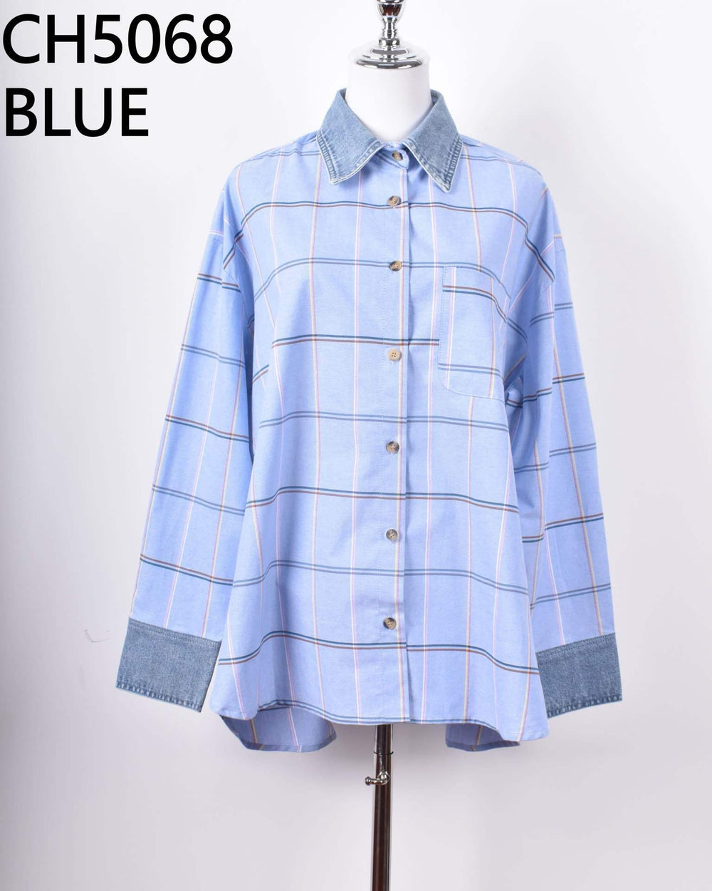 Chemise bleu carreaux CH5068