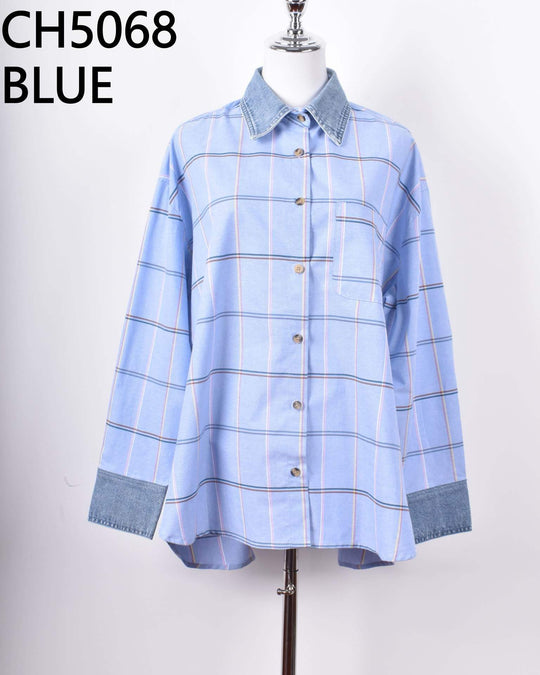 Chemise bleu carreaux CH5068