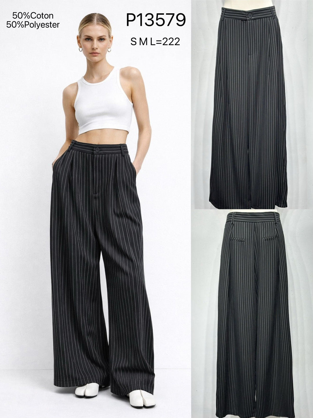 Pantalon rayure noir  13579