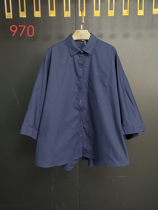 Chemise oversize bleu marine 970