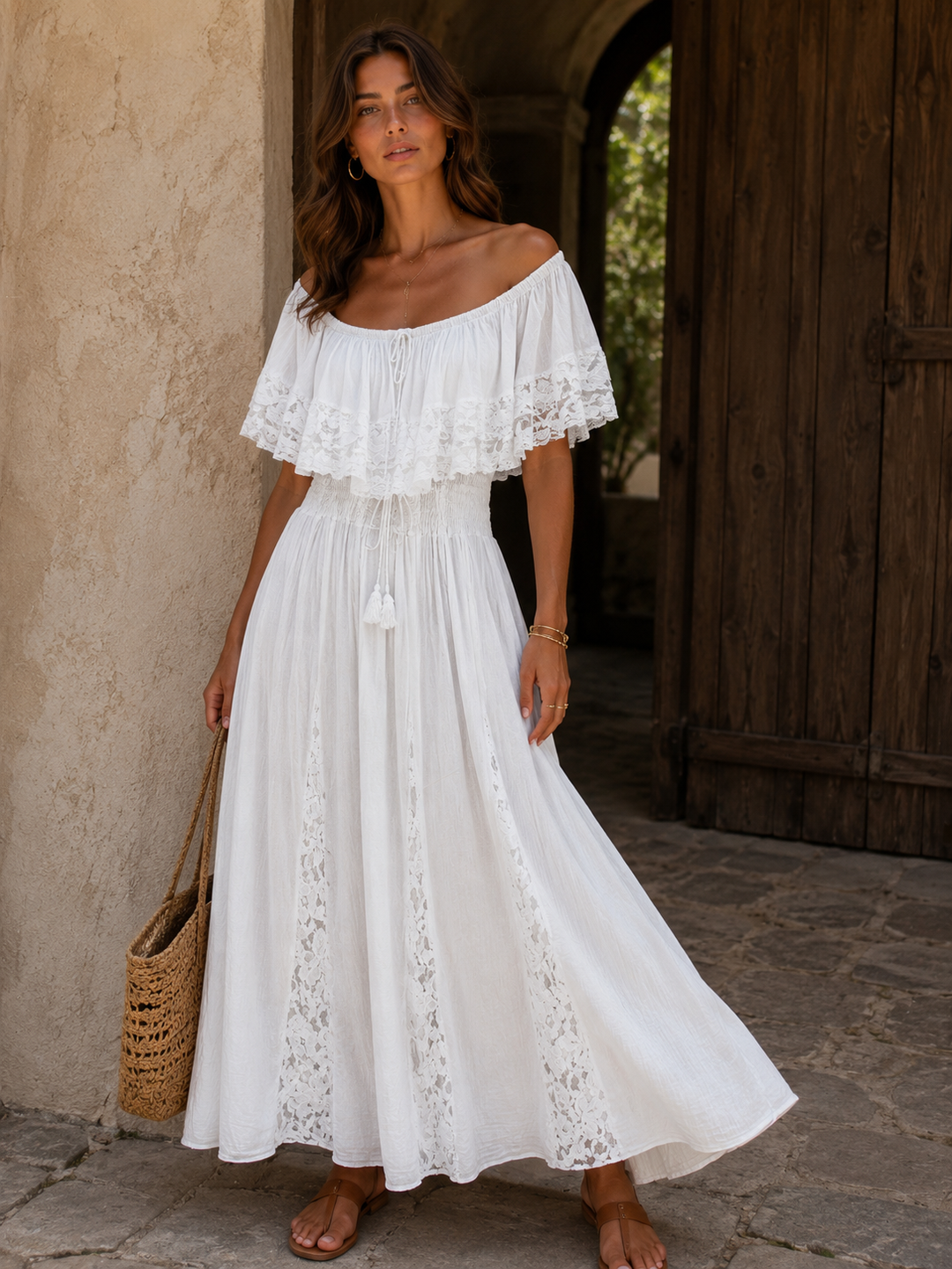 Robe Bustier Blanc brodé 12265