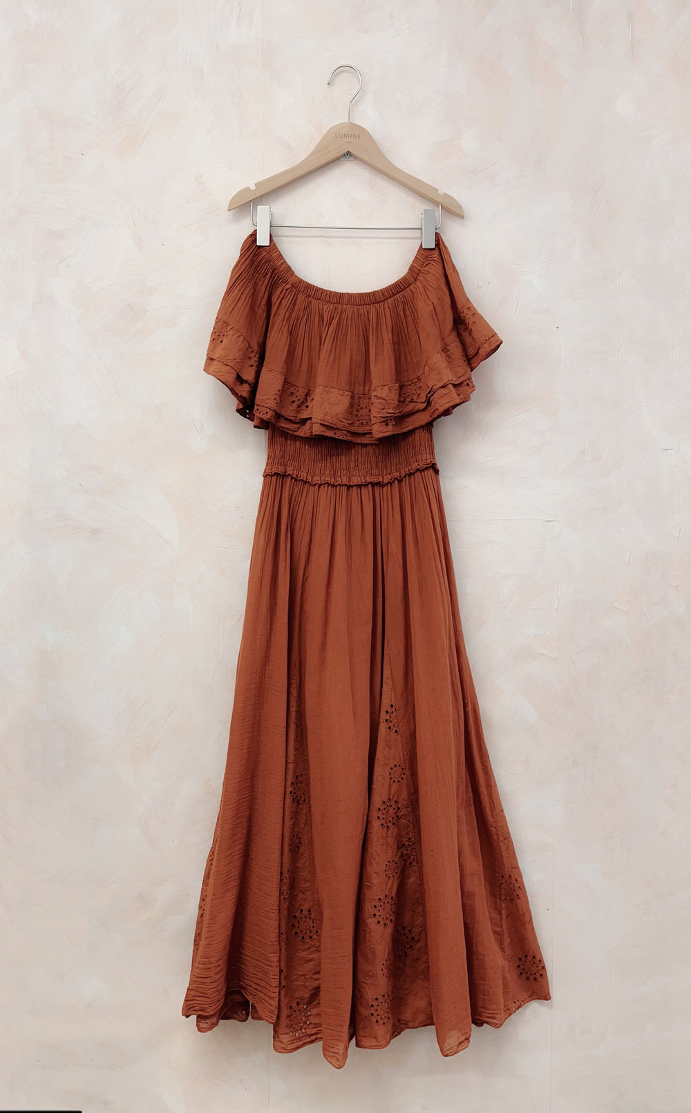 Robe Bustier Terracota brodé 12265