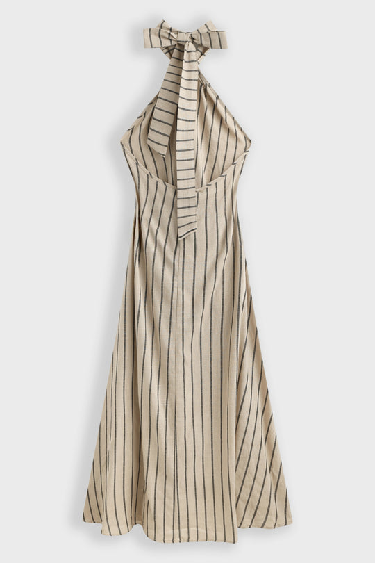 Robe rayure attache dos nu 9630