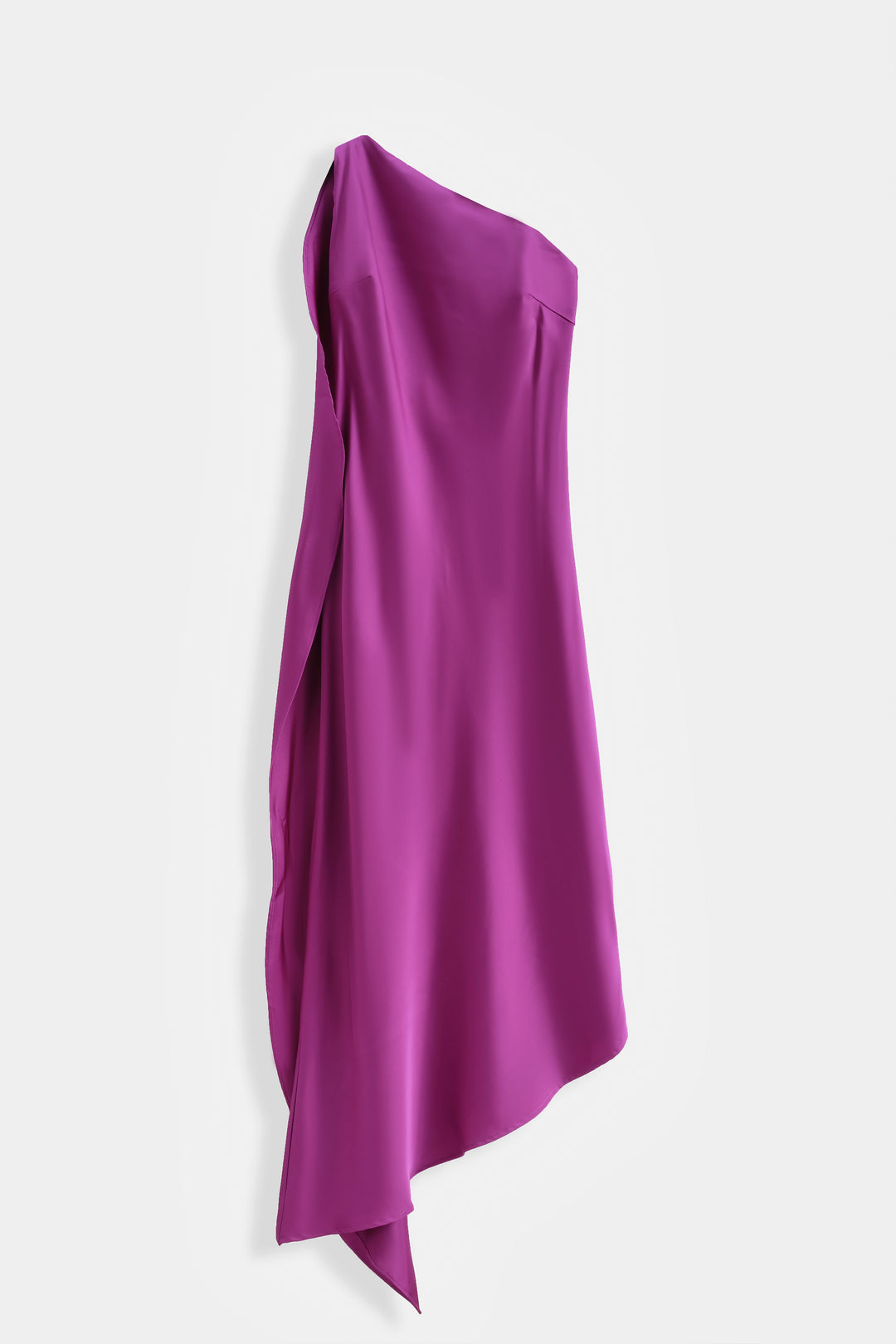 Robe satin drapé d’un côté 9670 violet