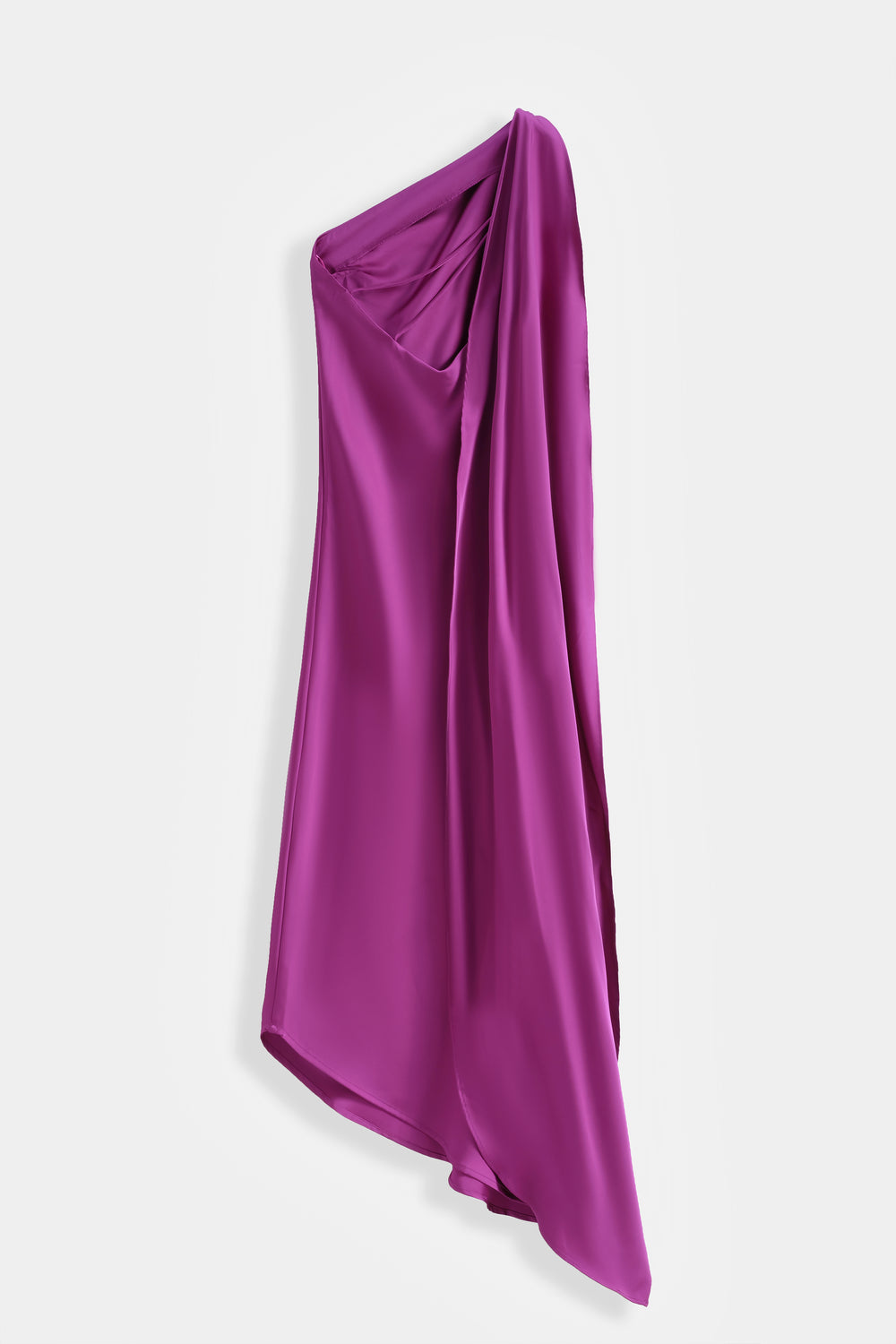 Robe satin drapé d’un côté 9670 violet