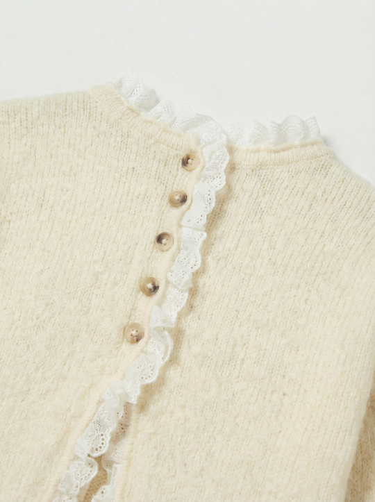 Pull dos ouvert aux dentelle 3047
