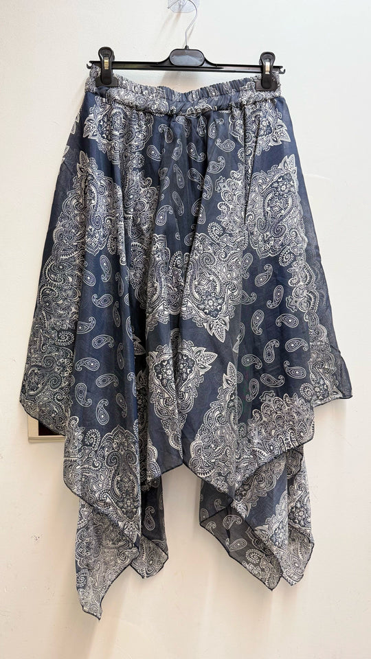 Jupe asymétrique bandana Bleu 7116