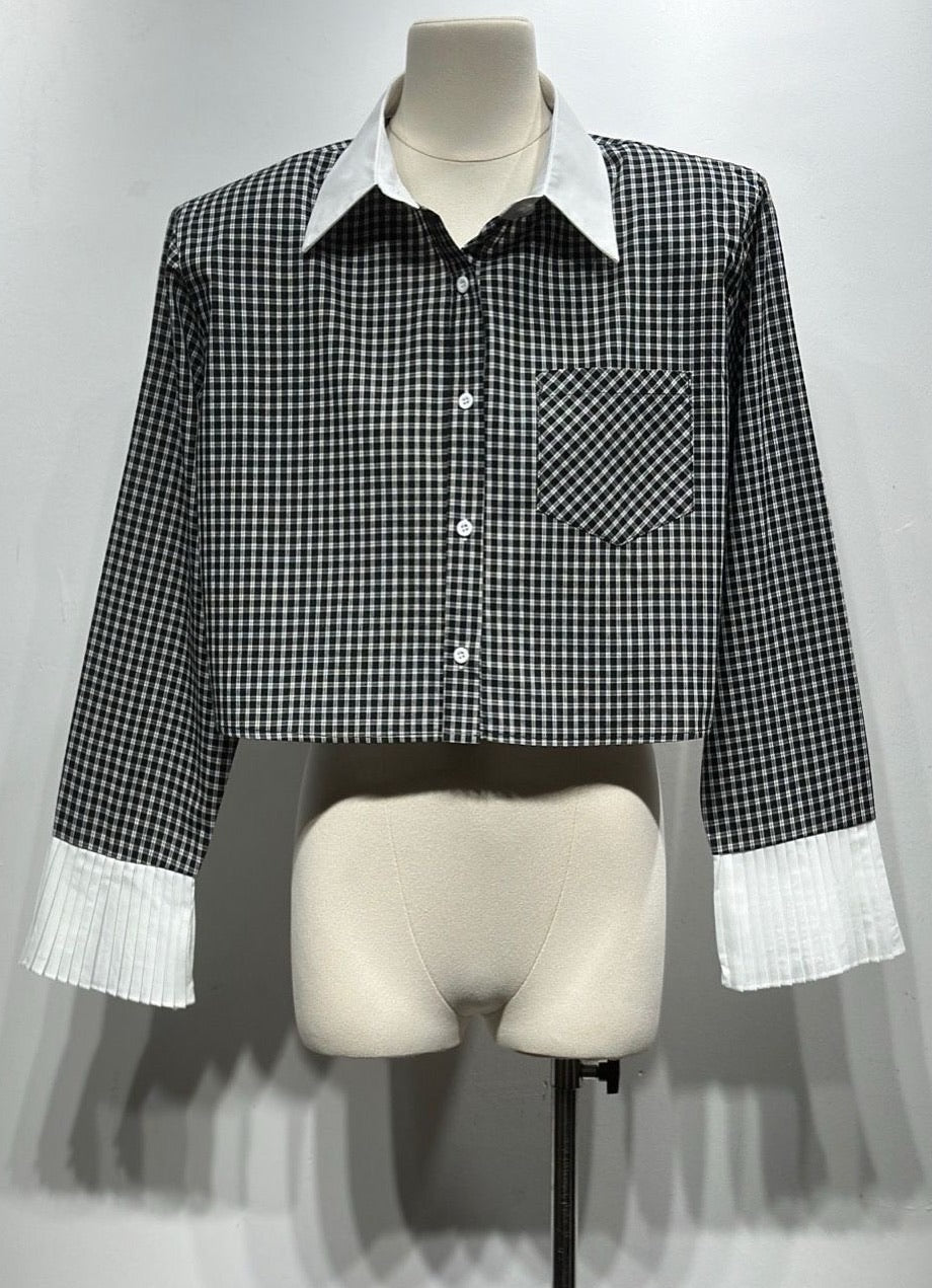 Chemise courte à carreaux 12997