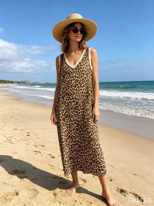 Robe lurex léopard