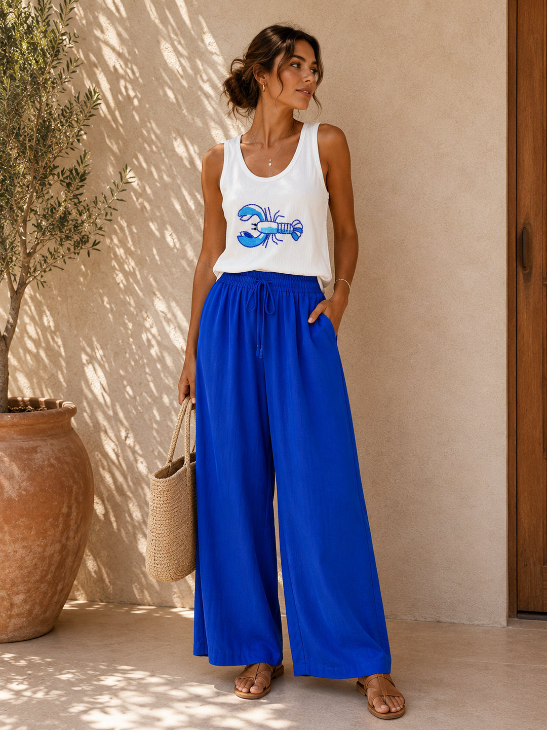 Pantalon loose gaz de coton 2430