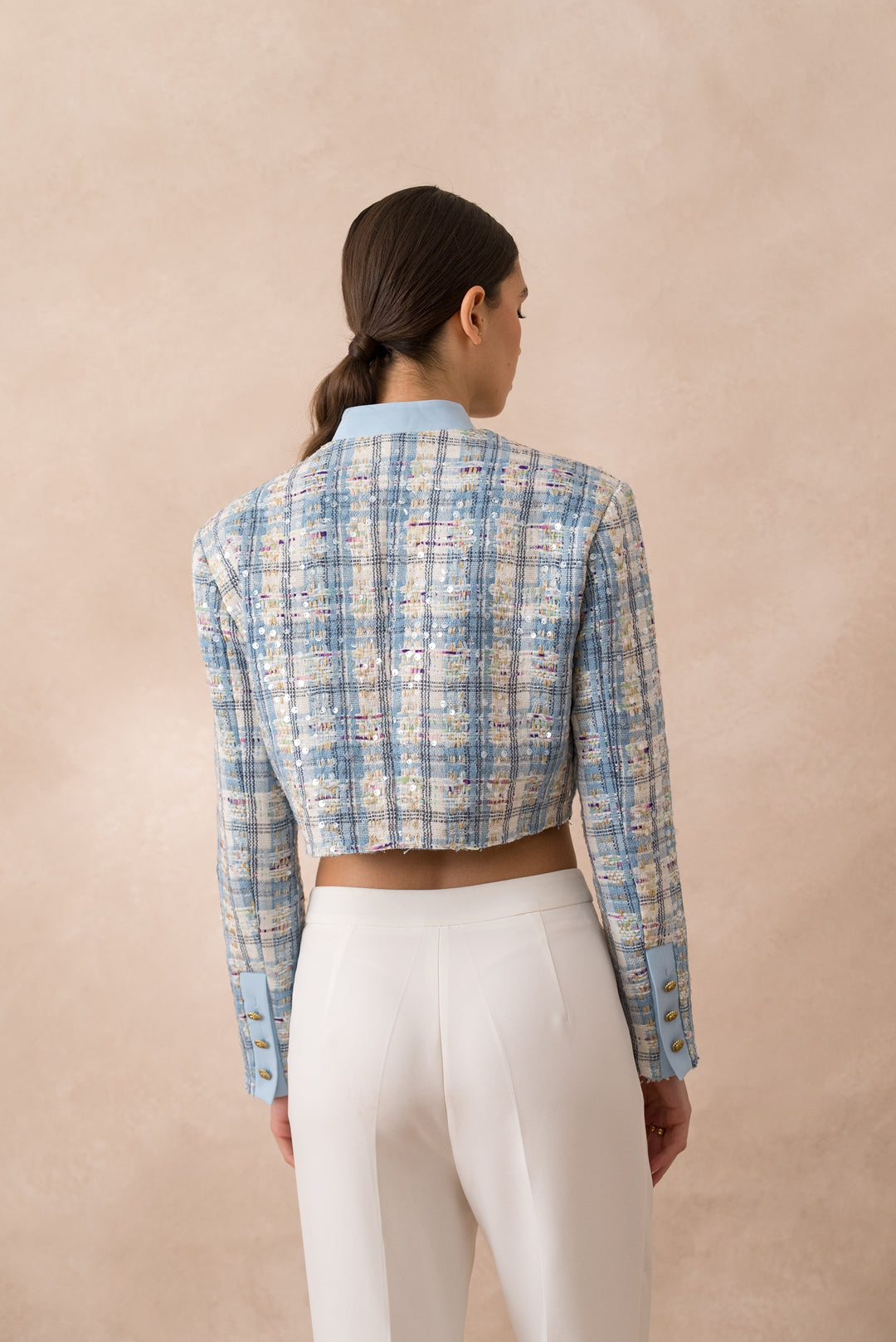 Veste tweed sequin bleu 2535