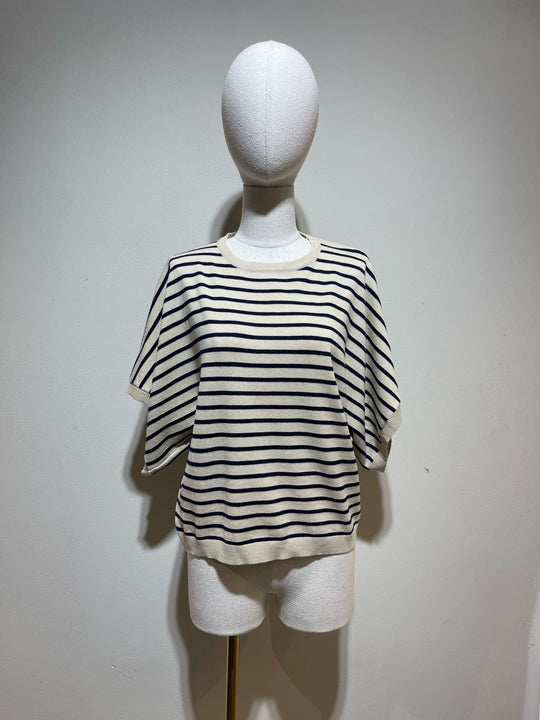 Pull rayure bleu marine 7060
