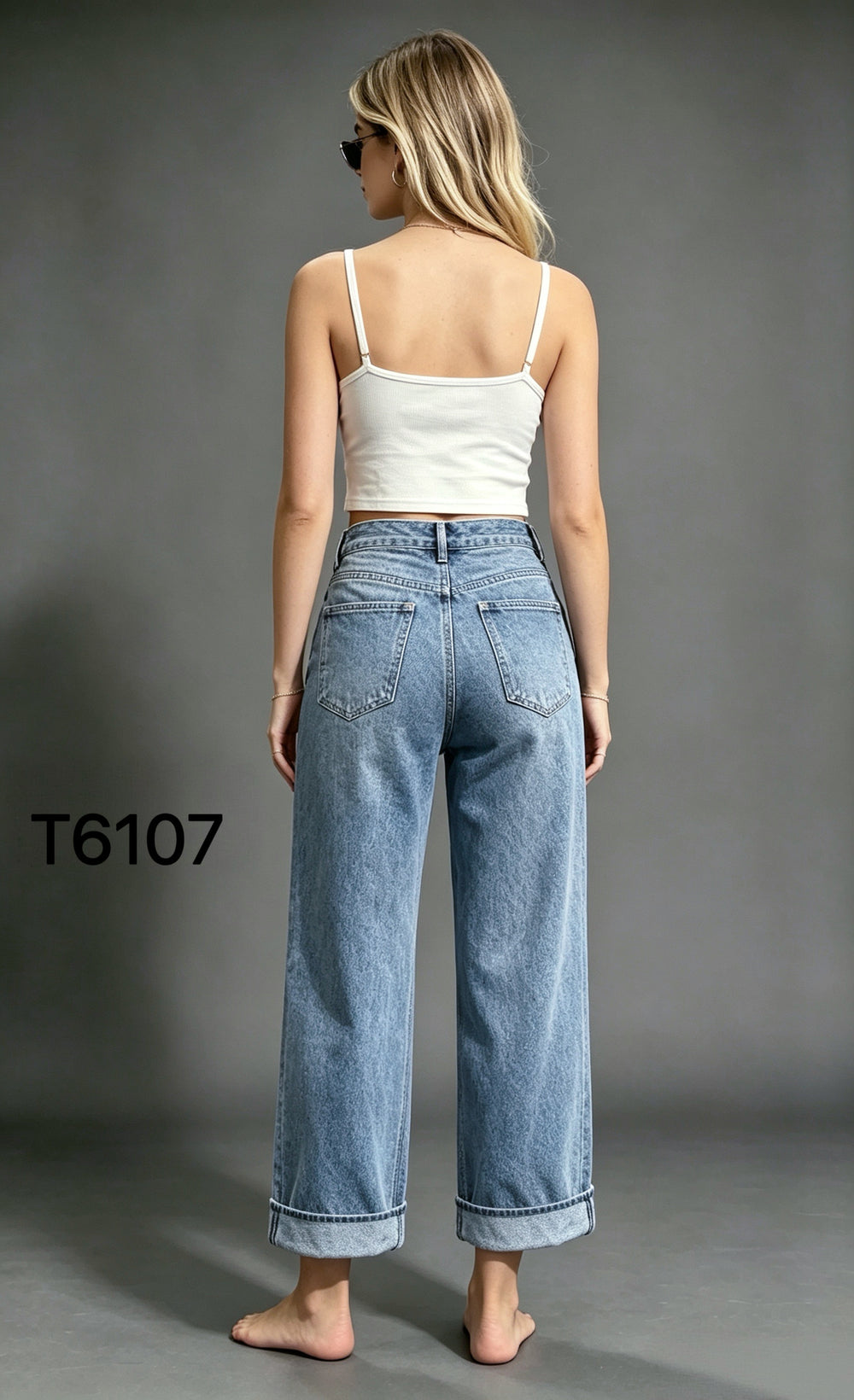 Jean droit revert en bas T6107-50