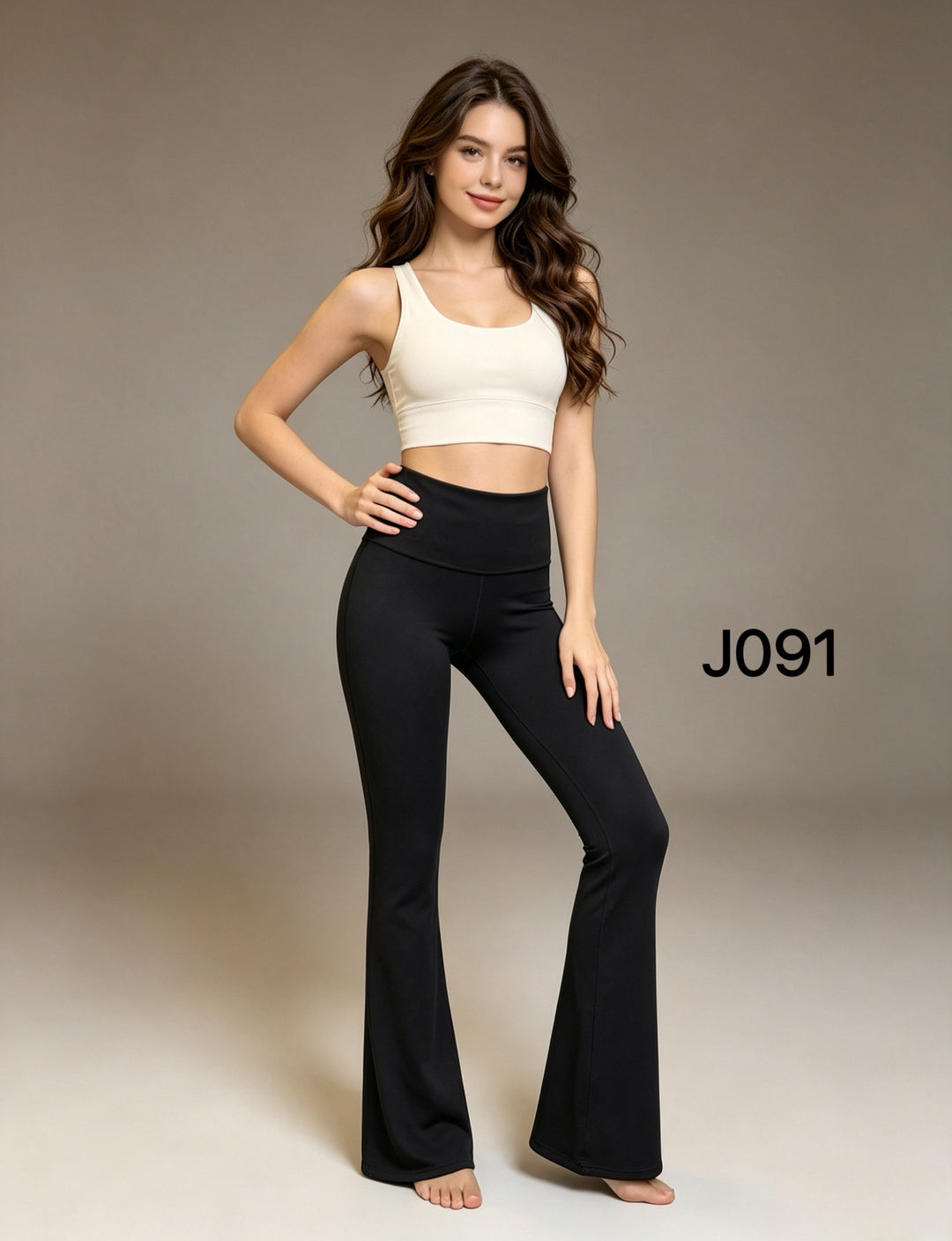 Pantalon legging flare Noir J091