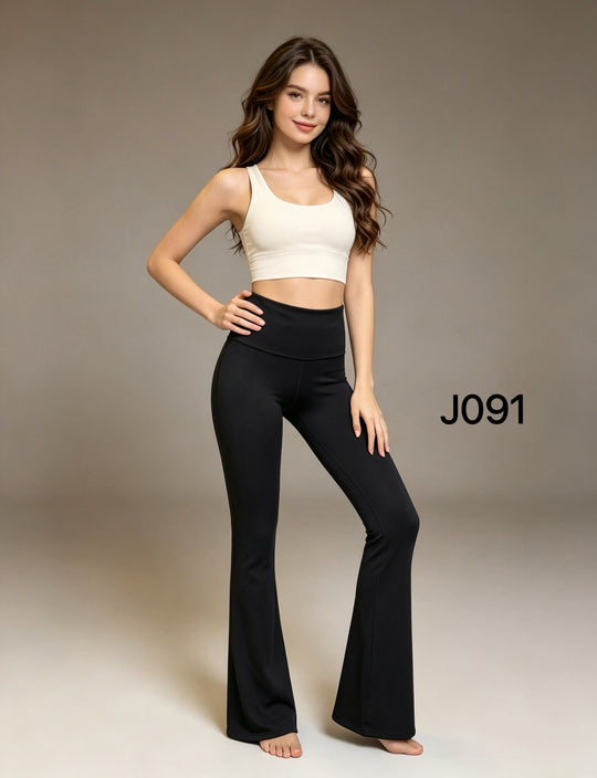 Pantalon legging flare Noir J091