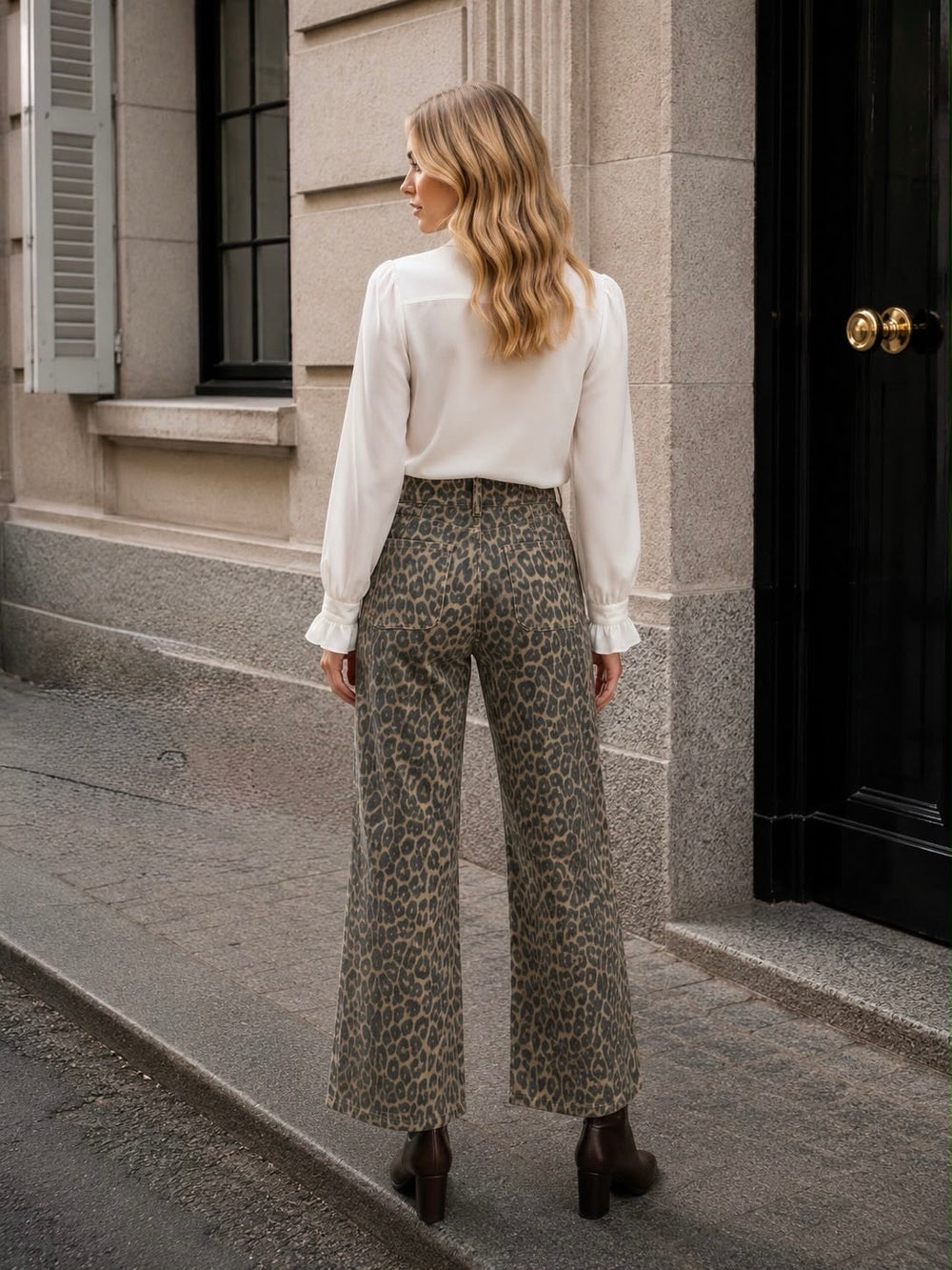 Jean Wide Crop Leopard Mg1273