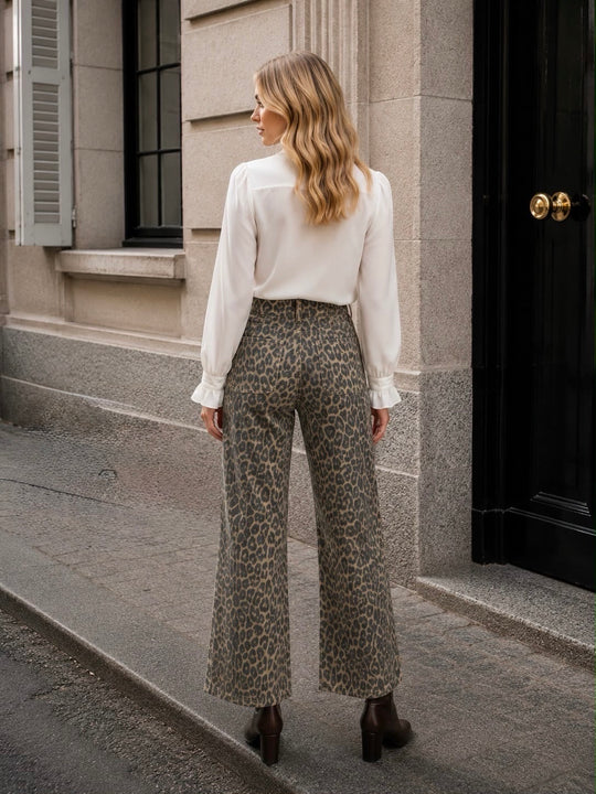 Jean Wide Crop Leopard Mg1273