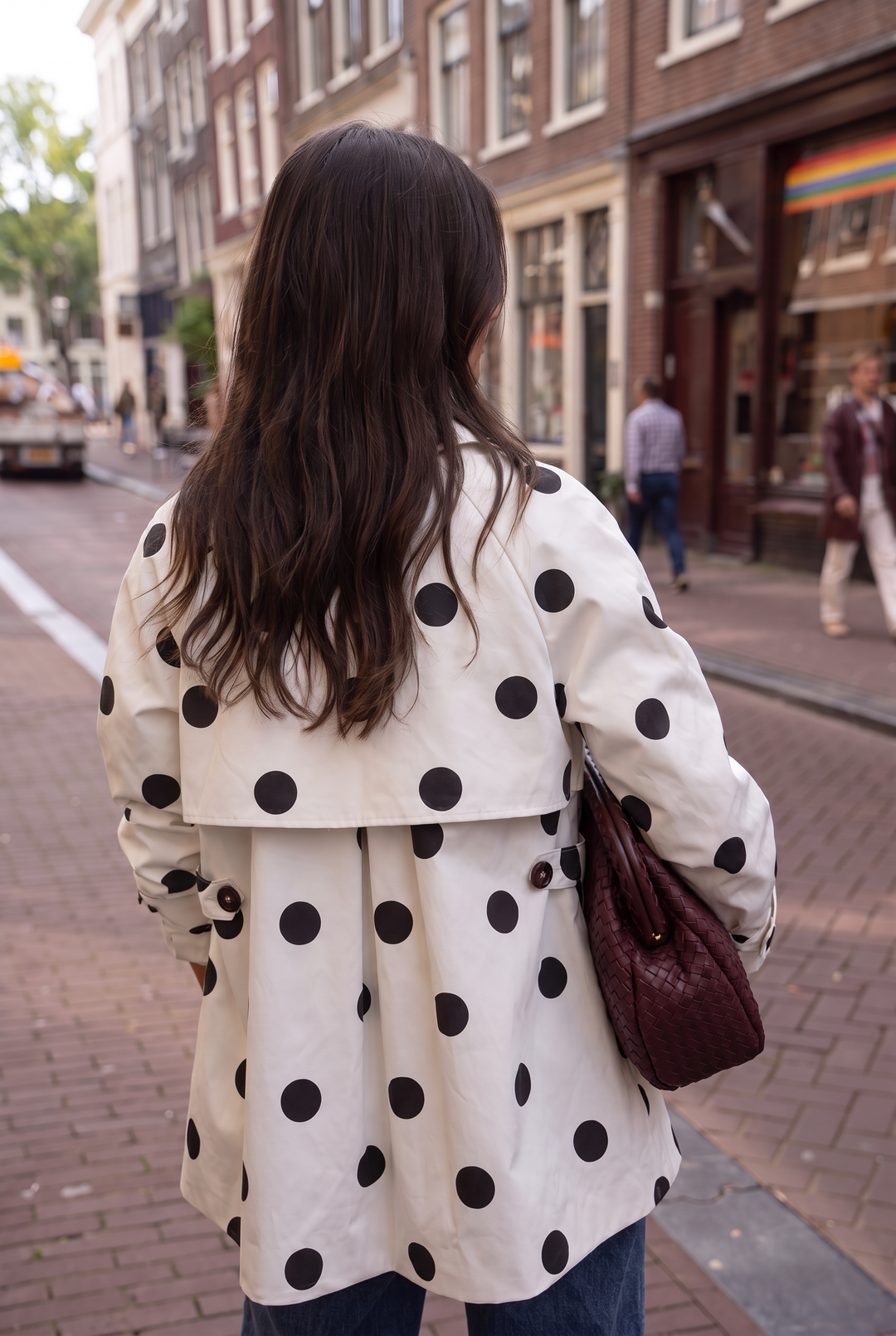 Veste trench à pois choco H2031
