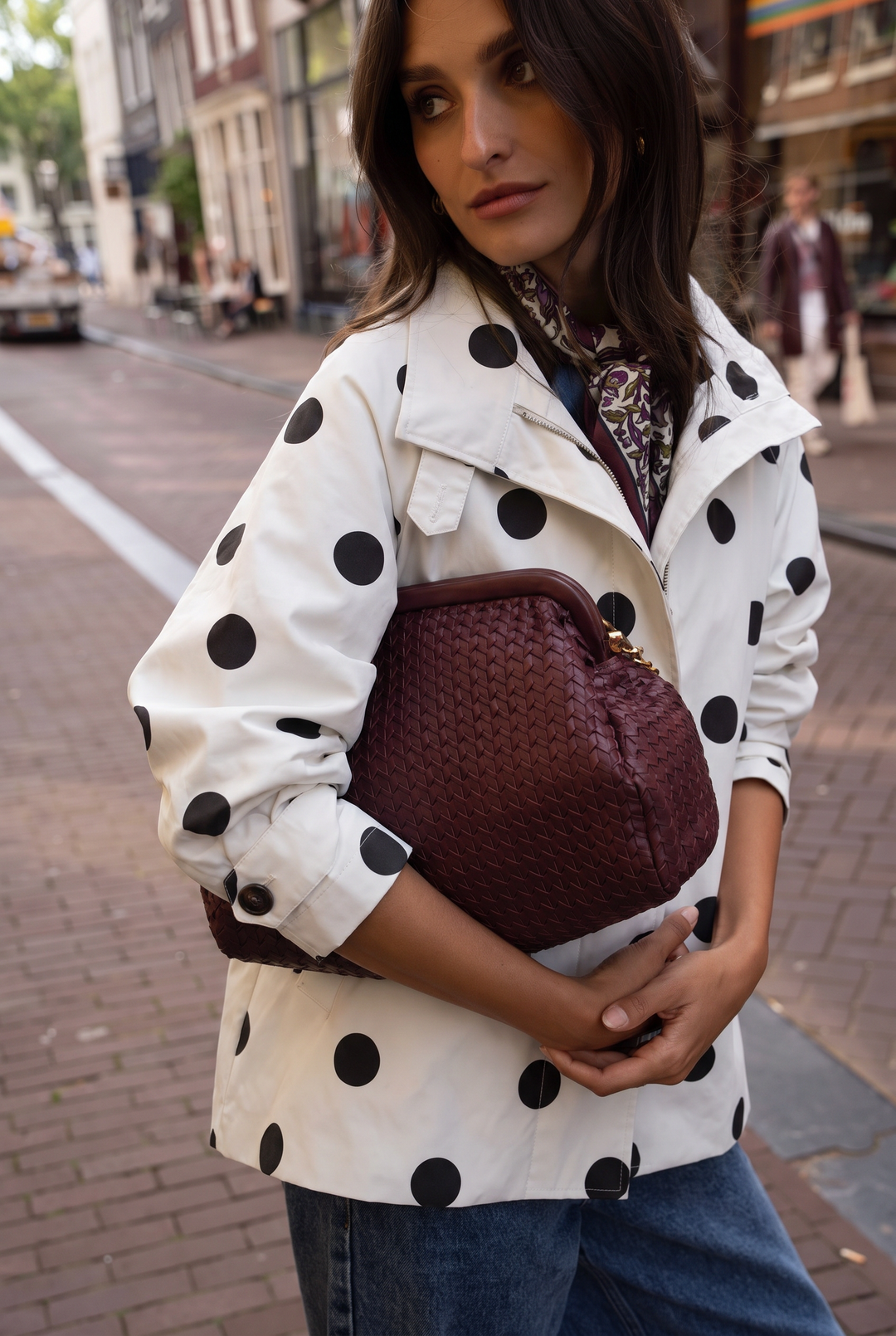Veste trench à pois choco H2031