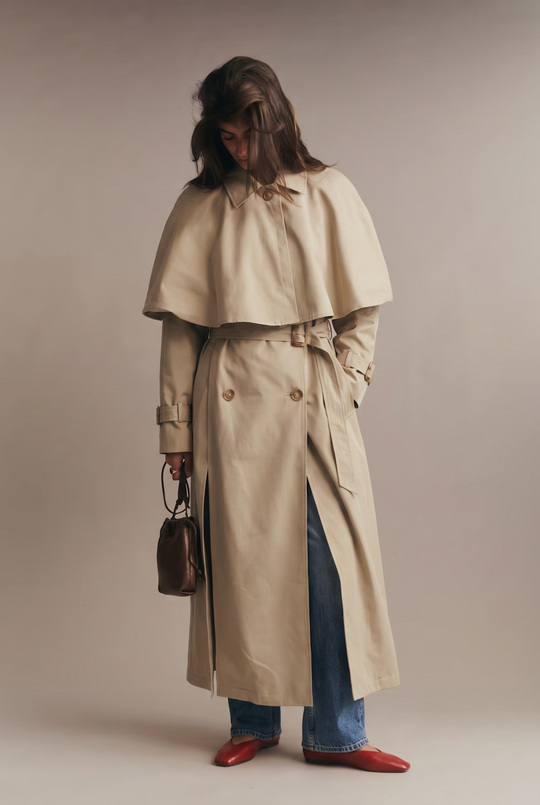 Trench grand col beige  16185
