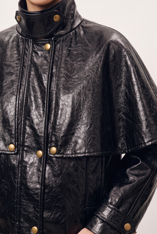 Veste cape similicuir Noir 9512