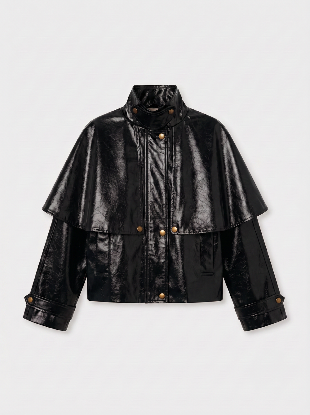 Veste cape similicuir Noir 9512