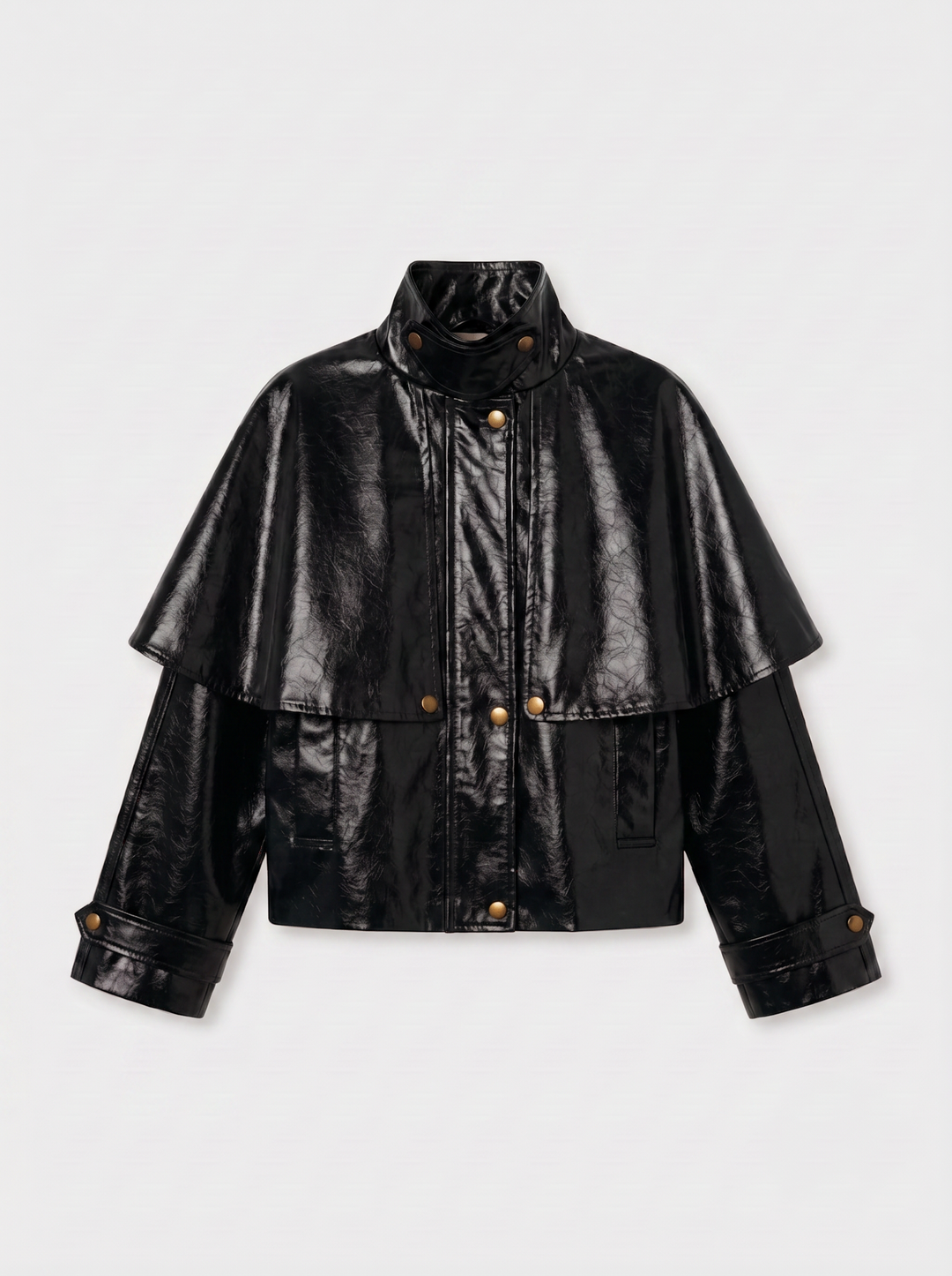 Veste cape similicuir Noir 9512