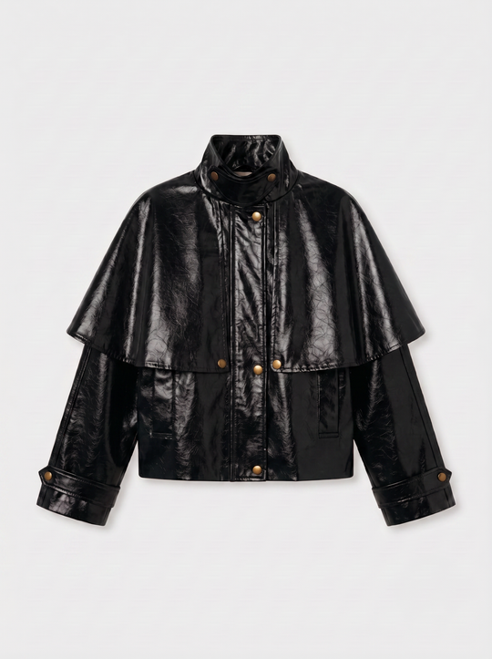 Veste cape similicuir Noir 9512